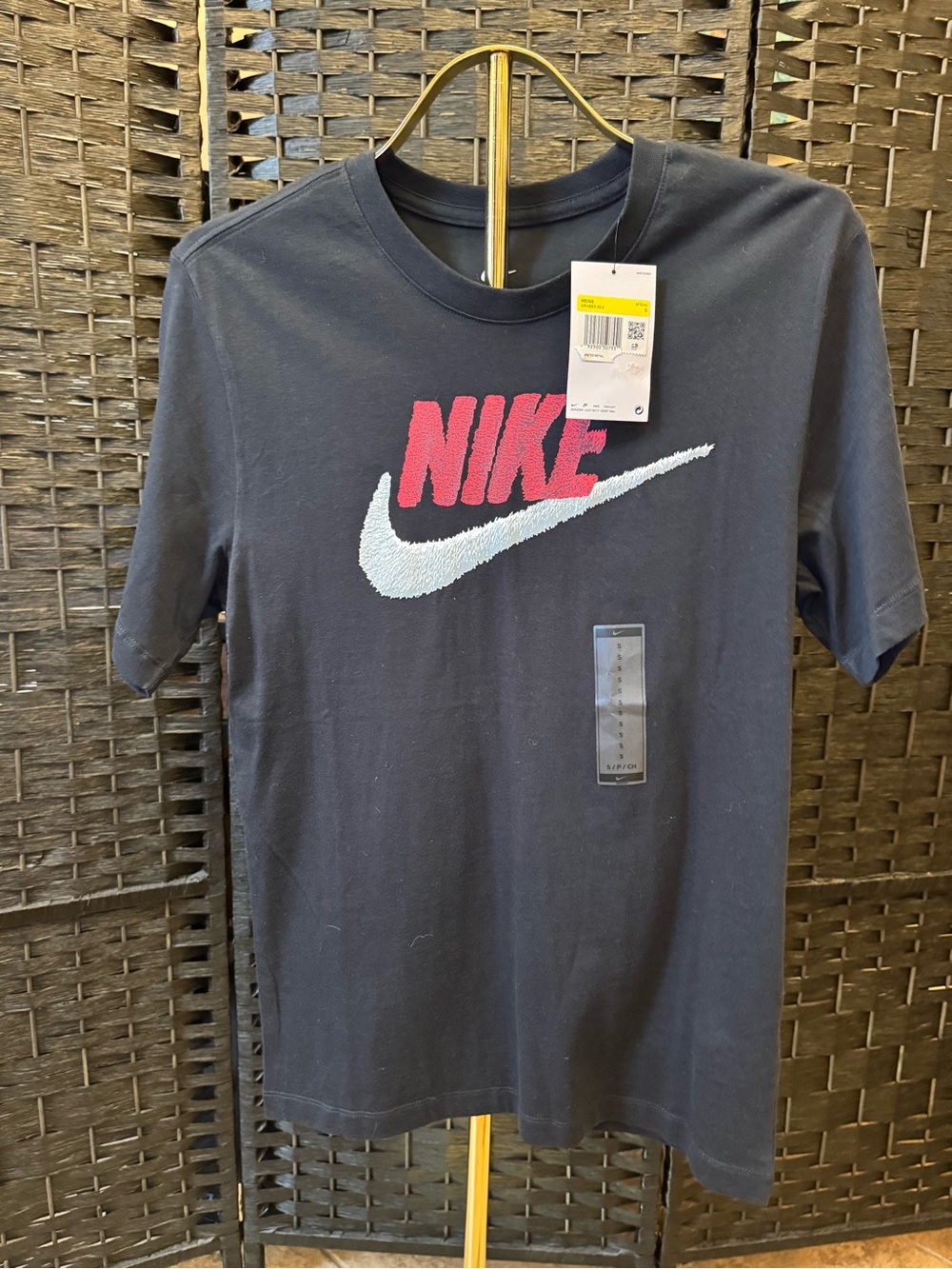 Nike' Men’s Black Graphic Logo Tee - Red & White Swoosh